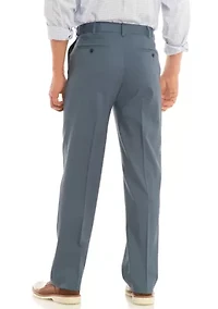 Men's Flat Front Stretch Crosshatch Dress Pants