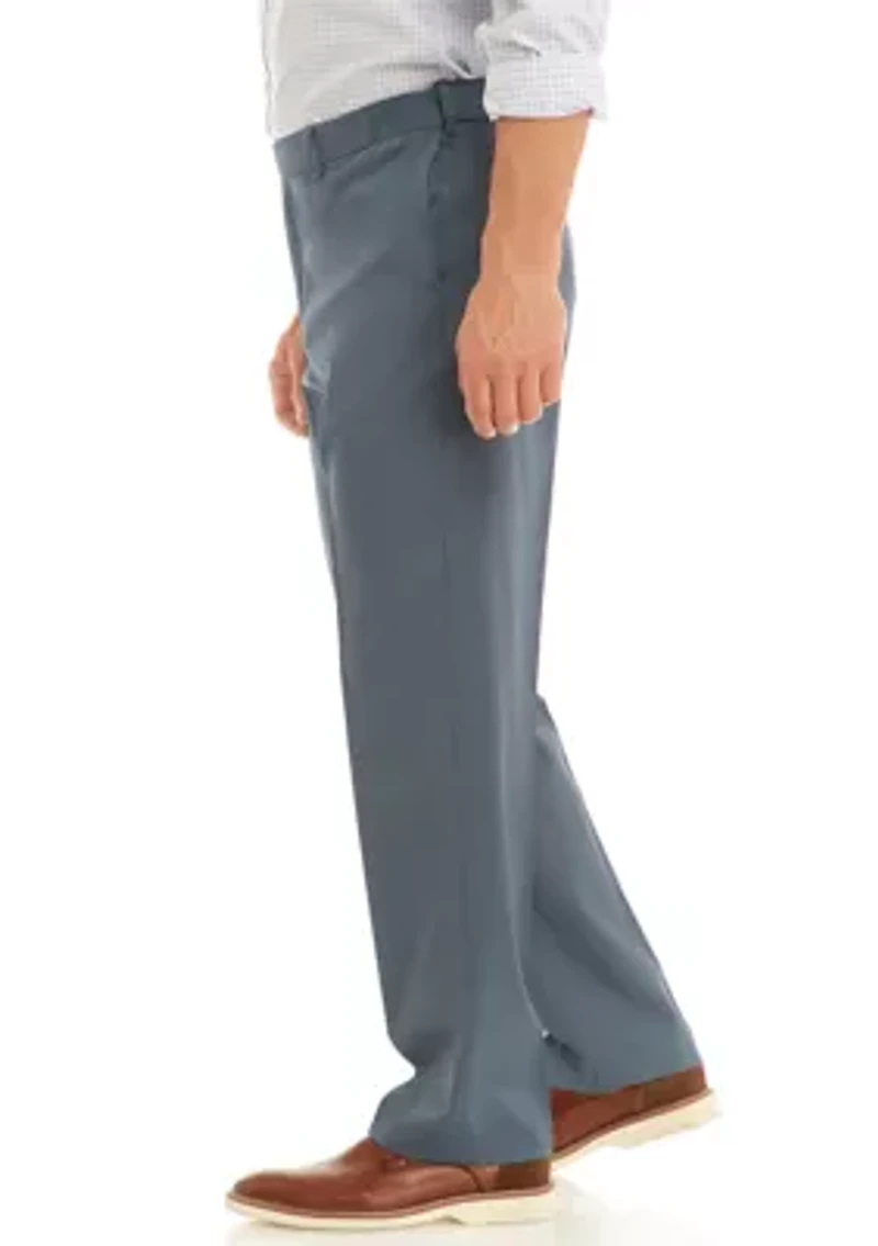 Men's Flat Front Stretch Crosshatch Dress Pants