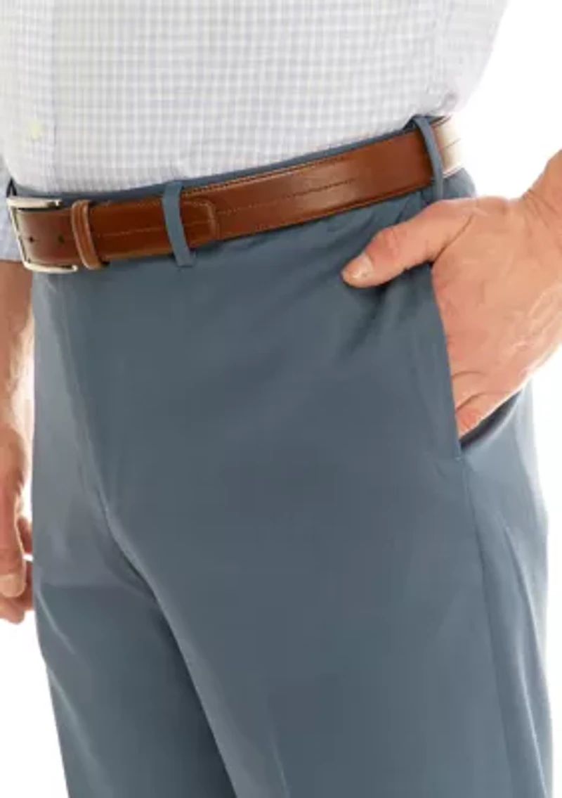 Men's Flat Front Stretch Crosshatch Dress Pants
