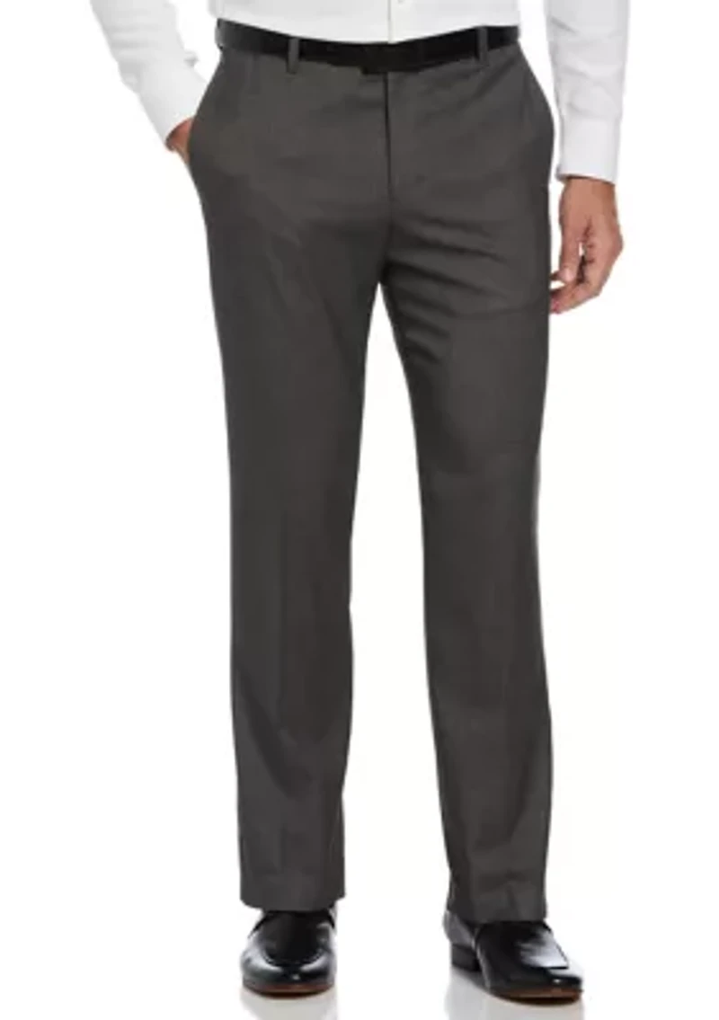 Big & Tall Cross Hatch Flat Front Dress Pants