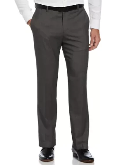 Big & Tall Cross Hatch Flat Front Dress Pants