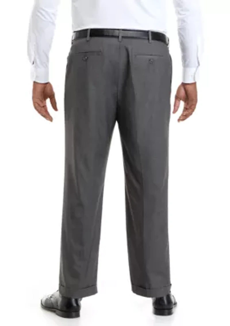Big & Tall Cross Hatch Pleated Pants