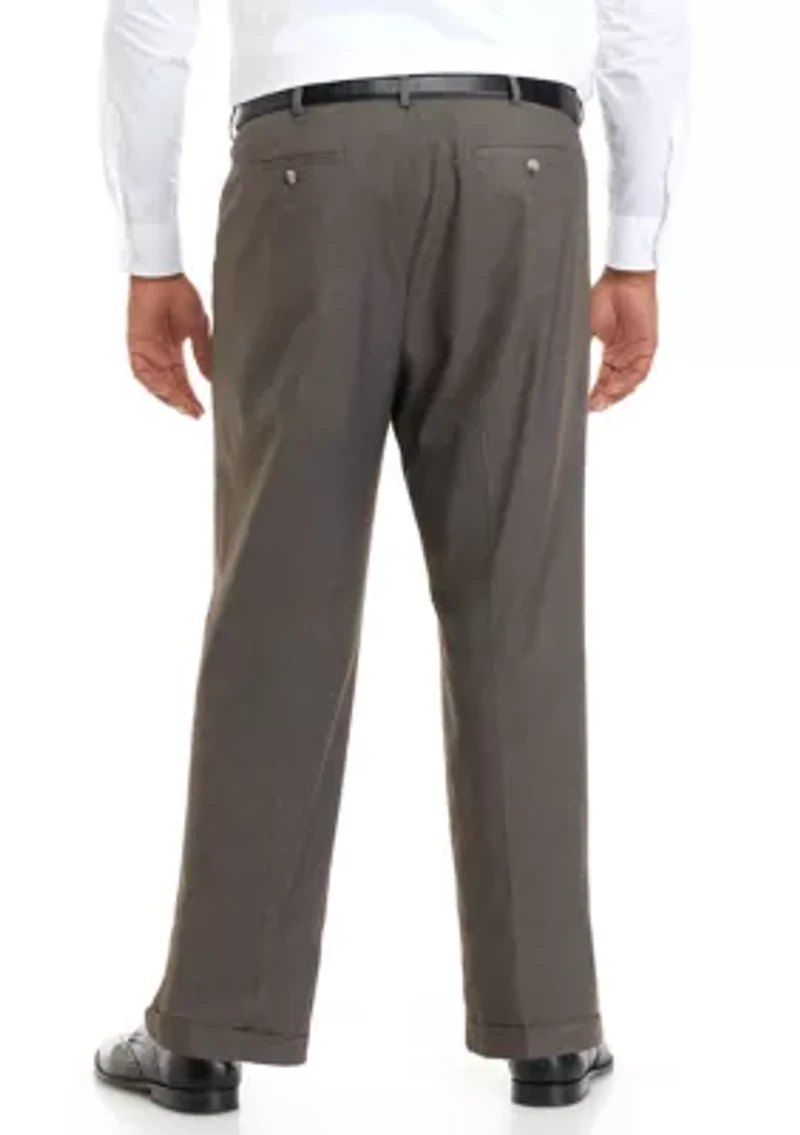Big & Tall Cross Hatch Pleated Pants