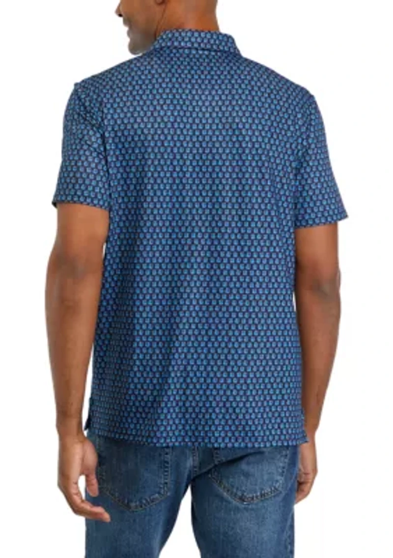 Men's Short Sleeve Printed Polo Shirt
