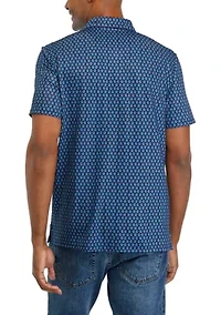 Men's Short Sleeve Printed Polo Shirt