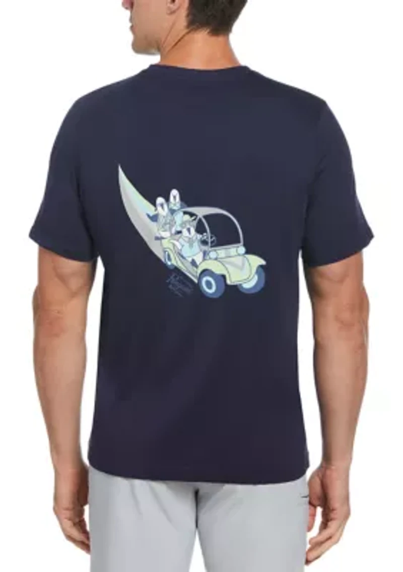 60s-Inspired Graphic Print Crew Neck Golf T-Shirt