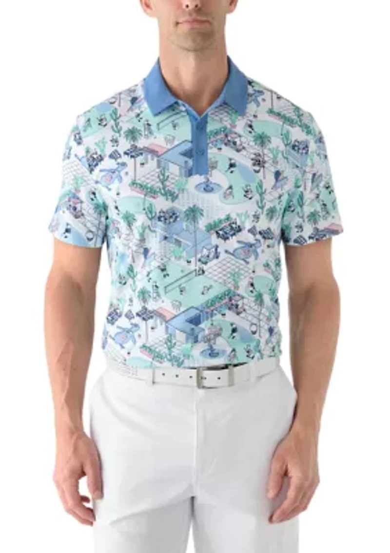 Men's Palm Spring Printed Polo Shirt