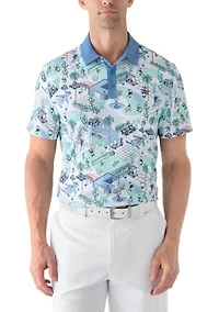 Men's Palm Spring Printed Polo Shirt