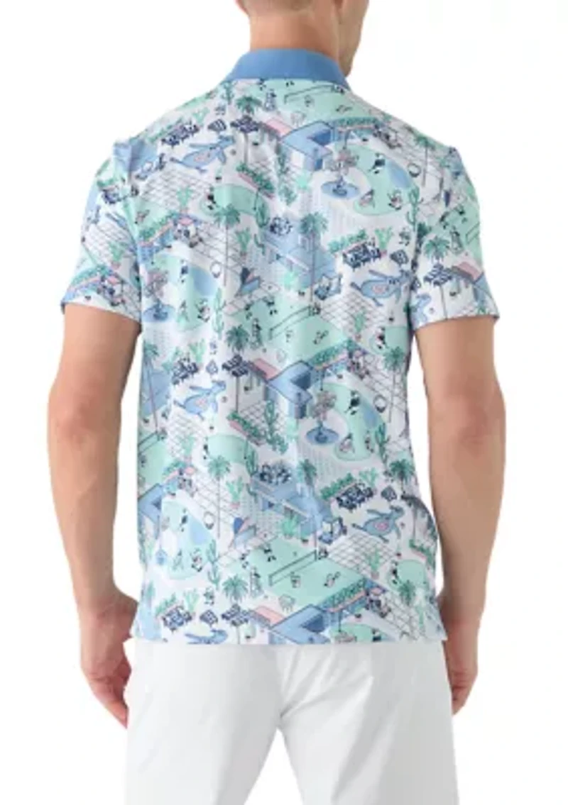 Men's Palm Spring Printed Polo Shirt