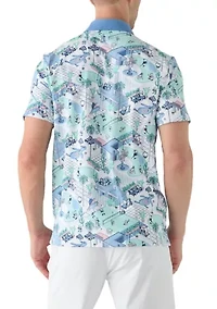 Men's Palm Spring Printed Polo Shirt