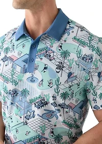 Men's Palm Spring Printed Polo Shirt