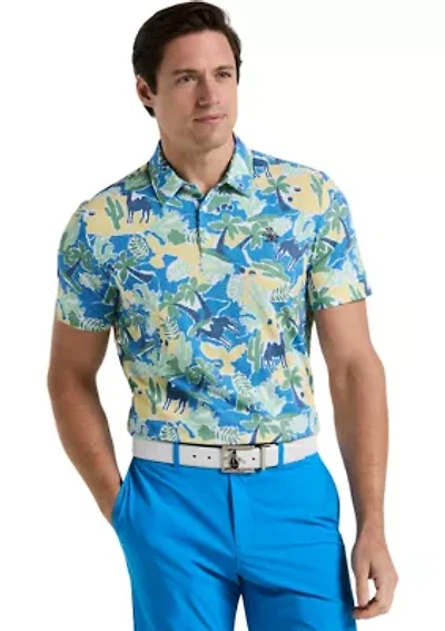 All-Over Ibiza Print Earl Golf Polo Shirt