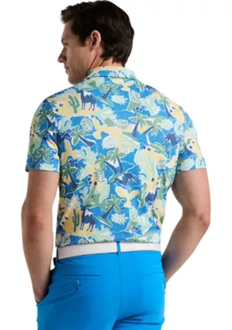 All-Over Ibiza Print Earl Golf Polo Shirt