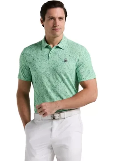 Men's All Over Micro Abstract Printed Golf Polo Shirt