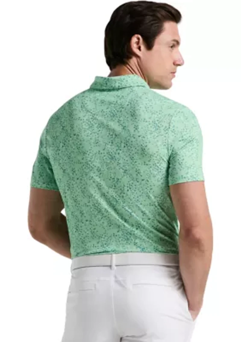 Men's All Over Micro Abstract Printed Golf Polo Shirt