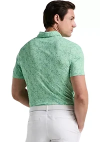 Men's All Over Micro Abstract Printed Golf Polo Shirt