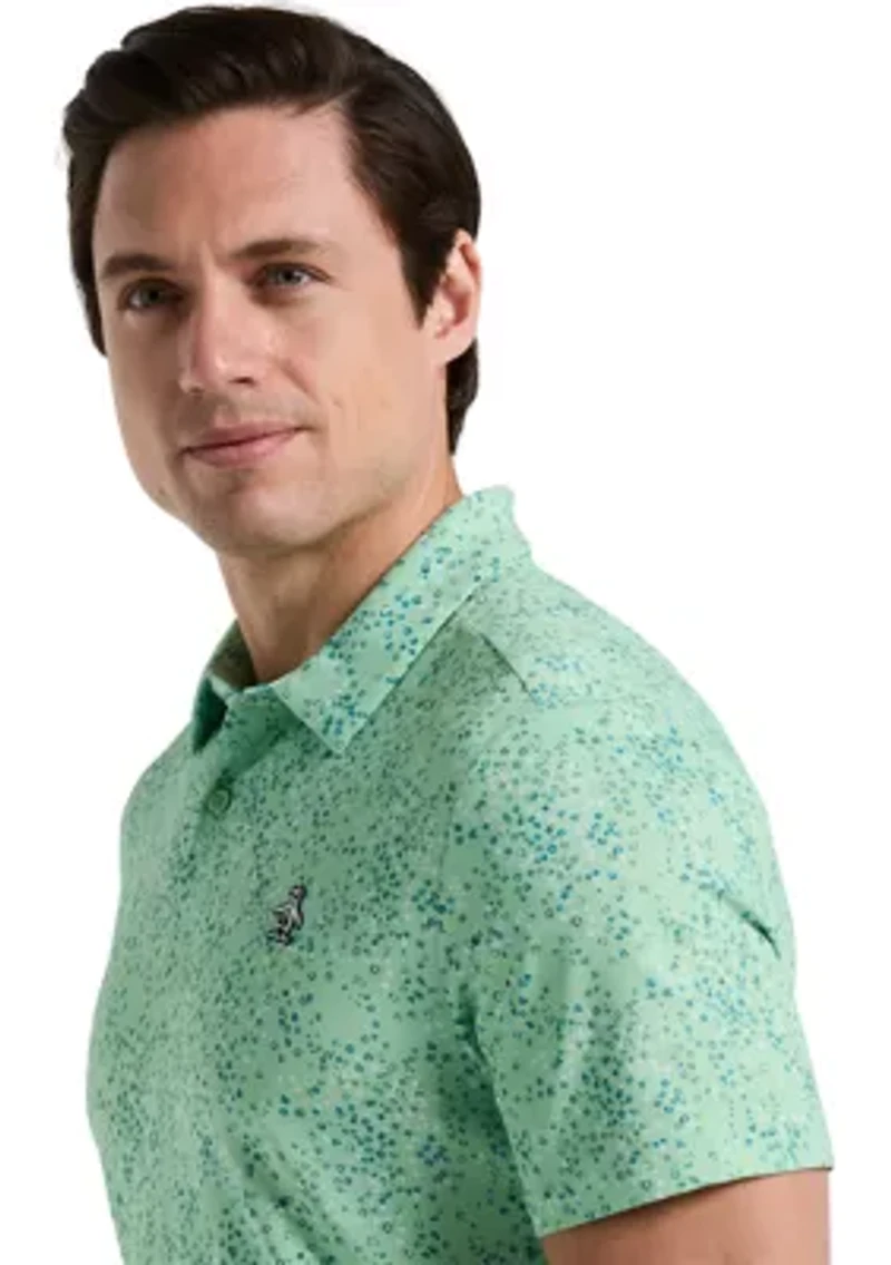 Men's All Over Micro Abstract Printed Golf Polo Shirt