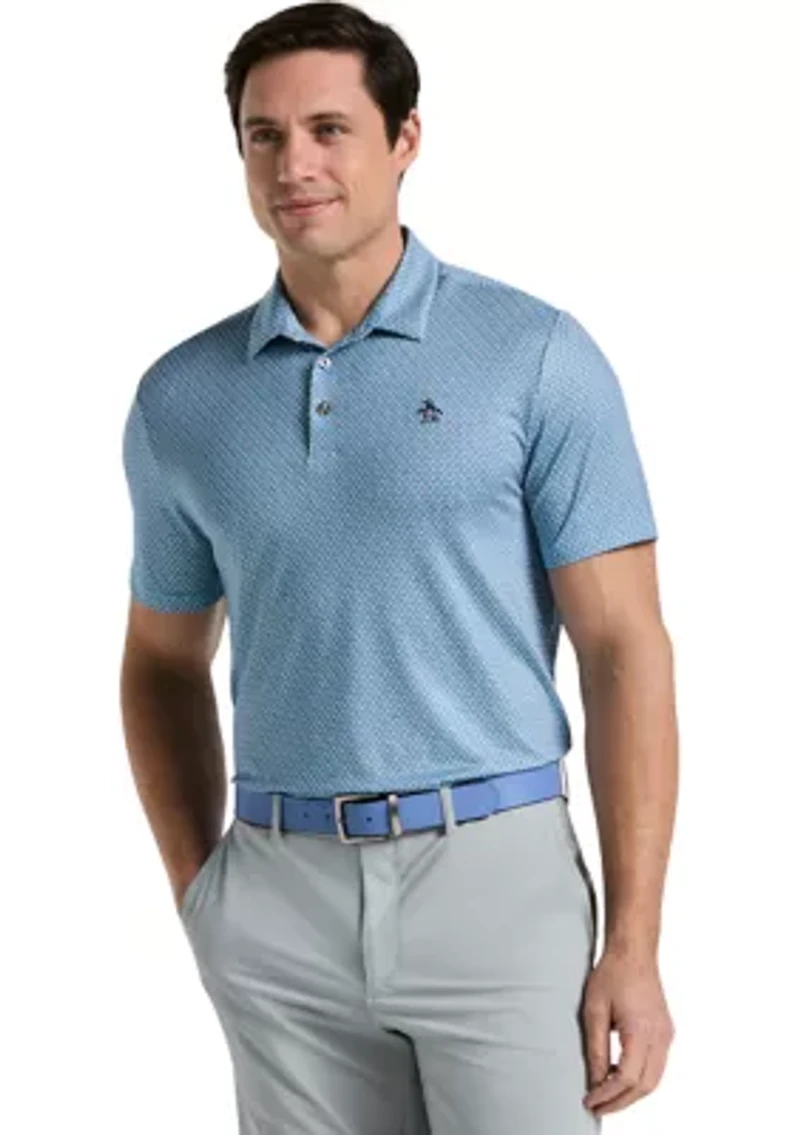 Men's All-Over Micro Bucket Hat Golf Polo Shirt