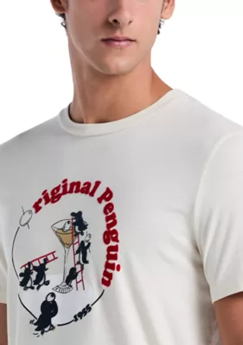 Men's Flocked Martini Graphic T-Shirt