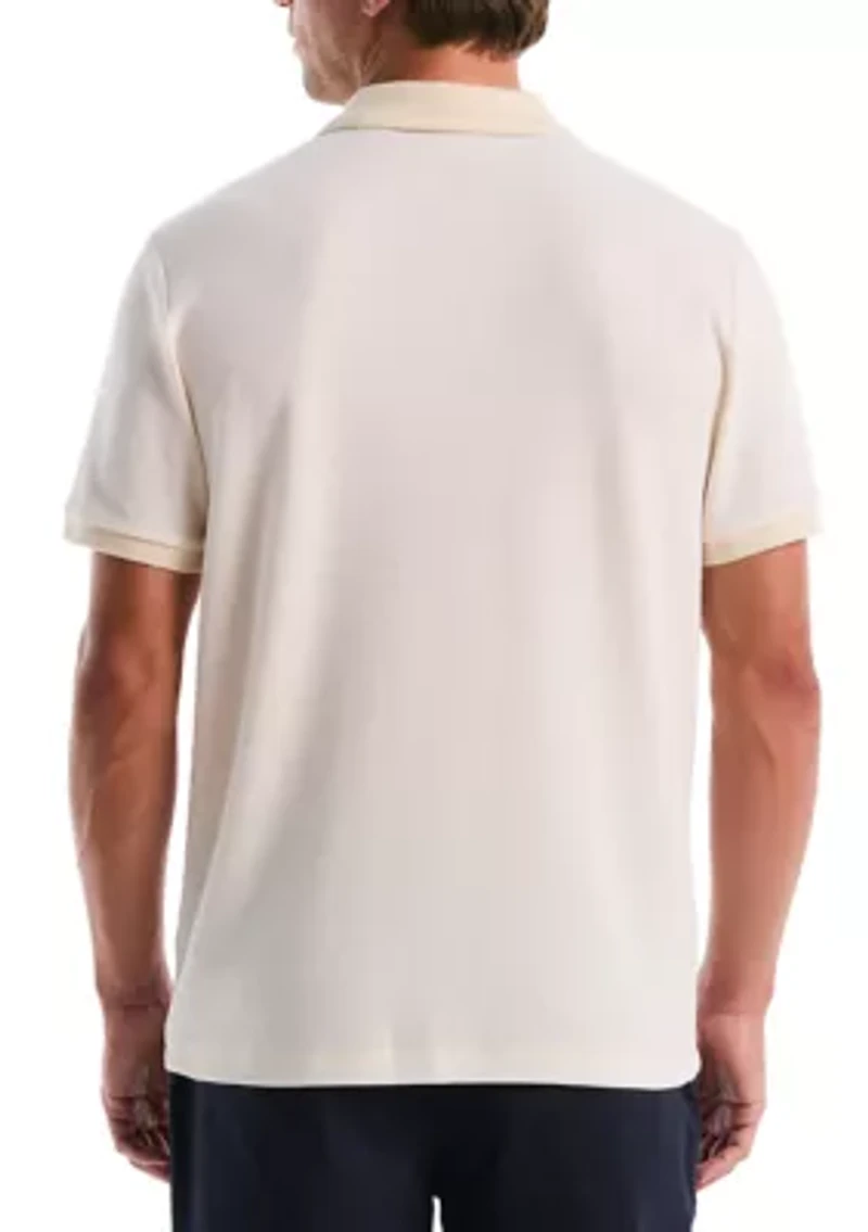 Men's Honeycomb Johnny Collar Jacquard Polo Shirt