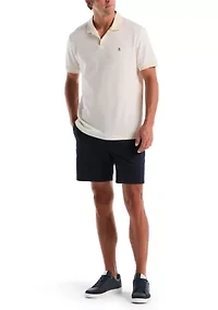 Men's Honeycomb Johnny Collar Jacquard Polo Shirt