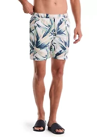 Tropical Print Camp Swim Trunks