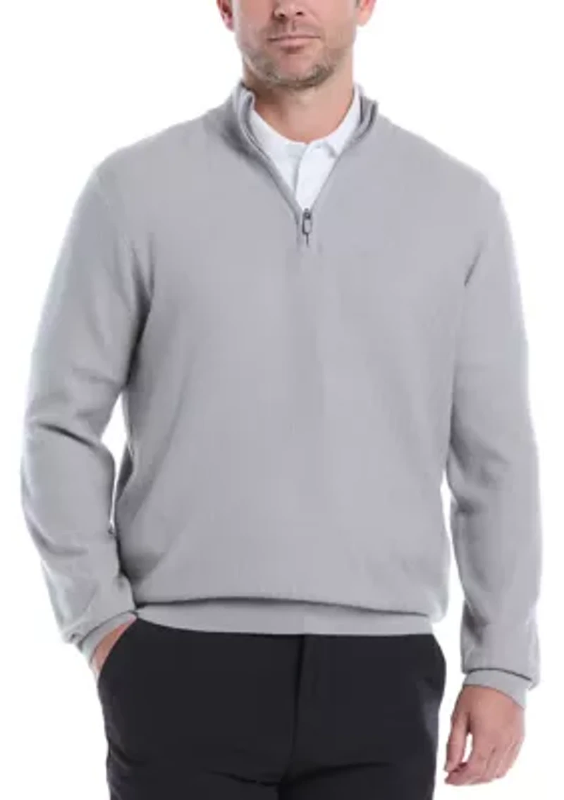 Men's Long Sleeve 1/4 Zip Texture Sweater