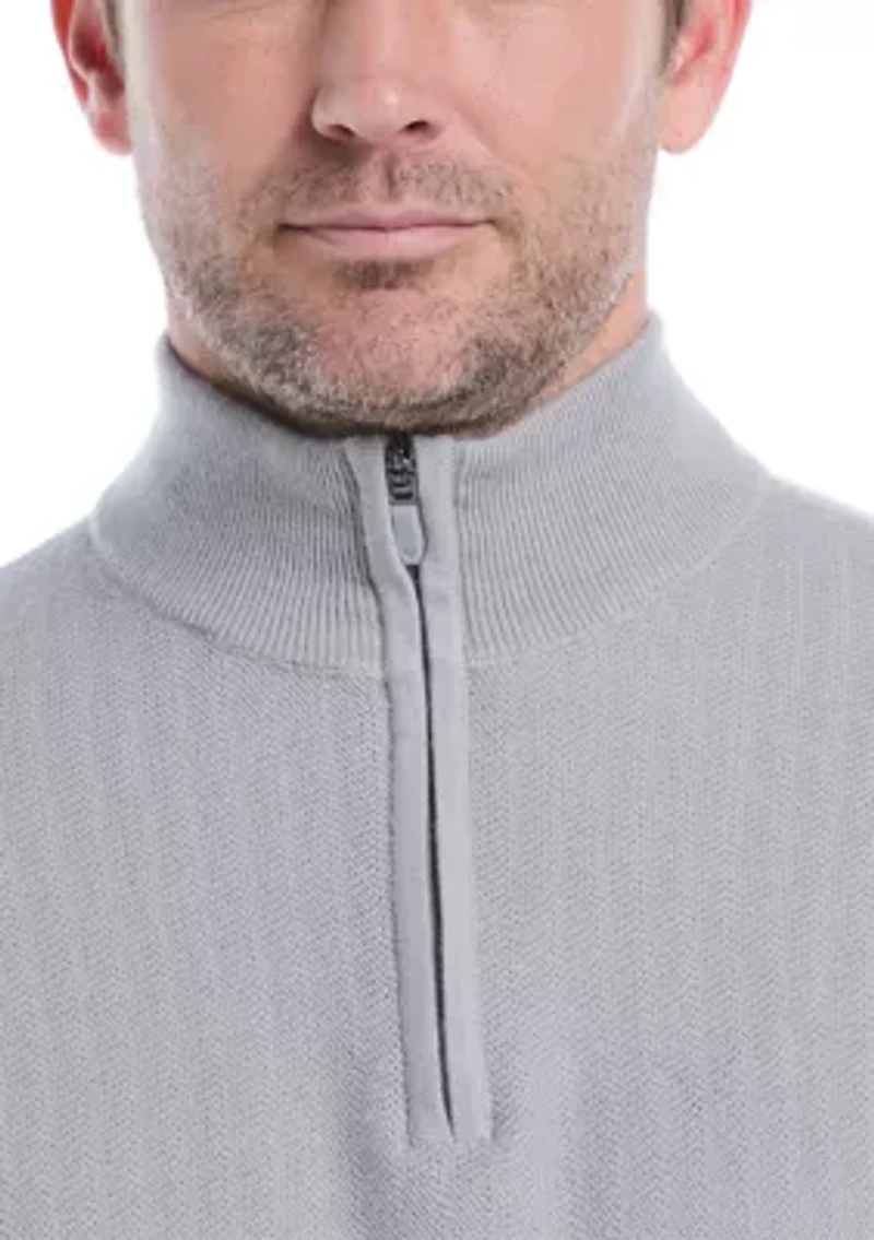 Men's Long Sleeve 1/4 Zip Texture Sweater