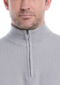Men's Long Sleeve 1/4 Zip Texture Sweater
