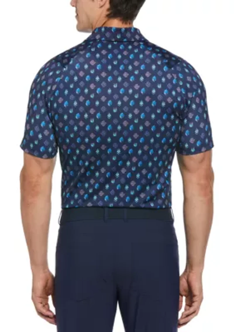 Big & Tall Negroni Print Short Sleeve Golf Polo Shirt