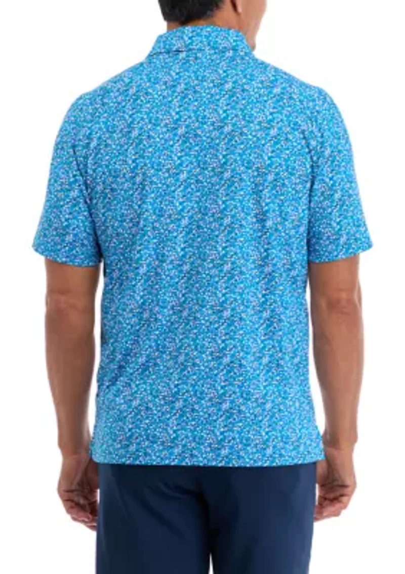 Big & Tall Confetti Hex Printed Polo Shirt
