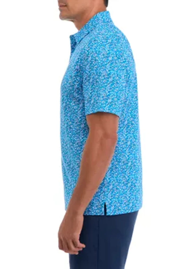 Big & Tall Confetti Hex Printed Polo Shirt