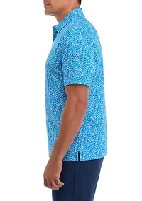 Big & Tall Confetti Hex Printed Polo Shirt