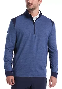 Long Sleeve Soft Touch Blocked 1/4 Zip Pullover