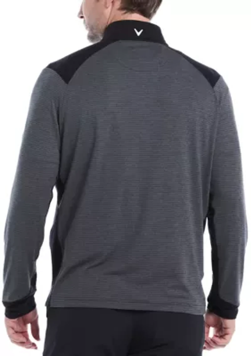 Long Sleeve Soft Touch Blocked 1/4 Zip Pullover