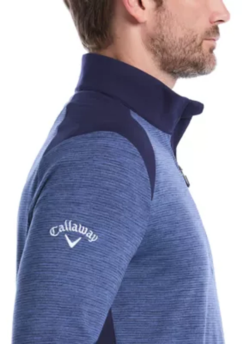 Long Sleeve Soft Touch Blocked 1/4 Zip Pullover