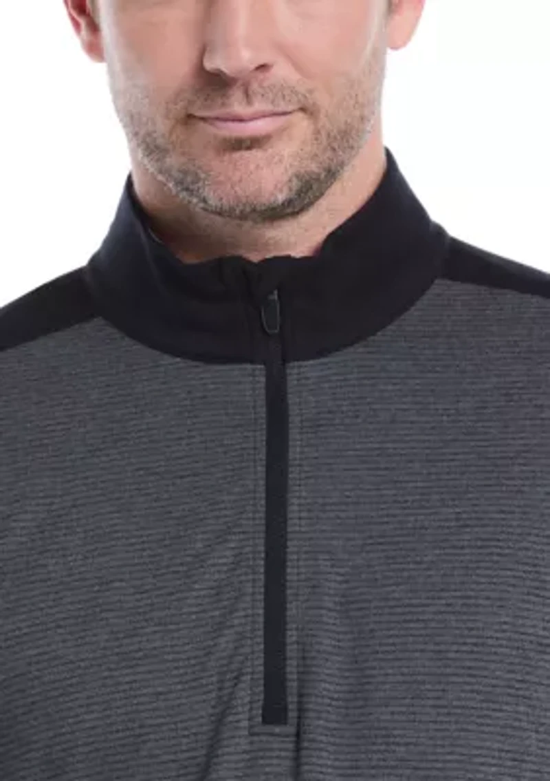 Long Sleeve Soft Touch Blocked 1/4 Zip Pullover