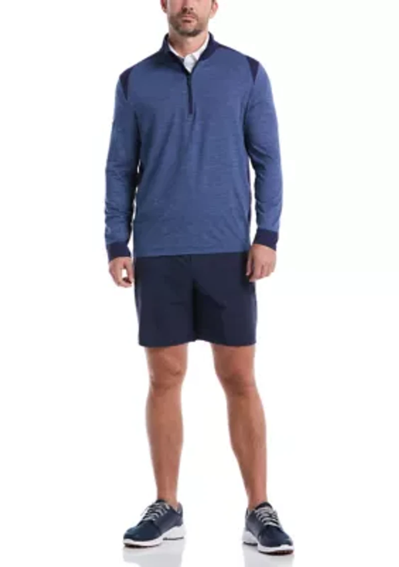 Long Sleeve Soft Touch Blocked 1/4 Zip Pullover