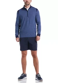 Long Sleeve Soft Touch Blocked 1/4 Zip Pullover