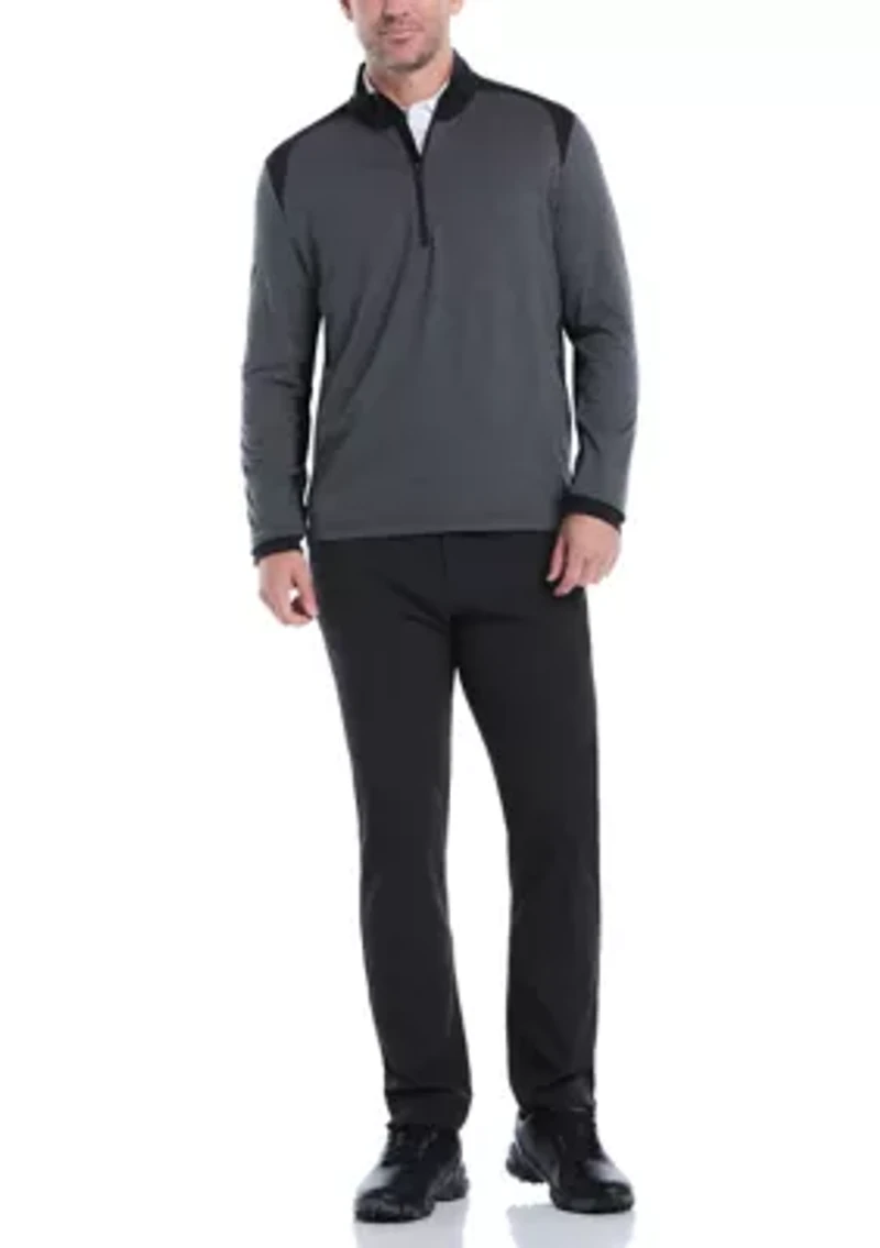 Long Sleeve Soft Touch Blocked 1/4 Zip Pullover
