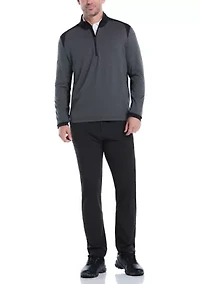 Long Sleeve Soft Touch Blocked 1/4 Zip Pullover