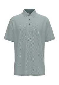 Men's Textured Chevron Print Polo Shirt