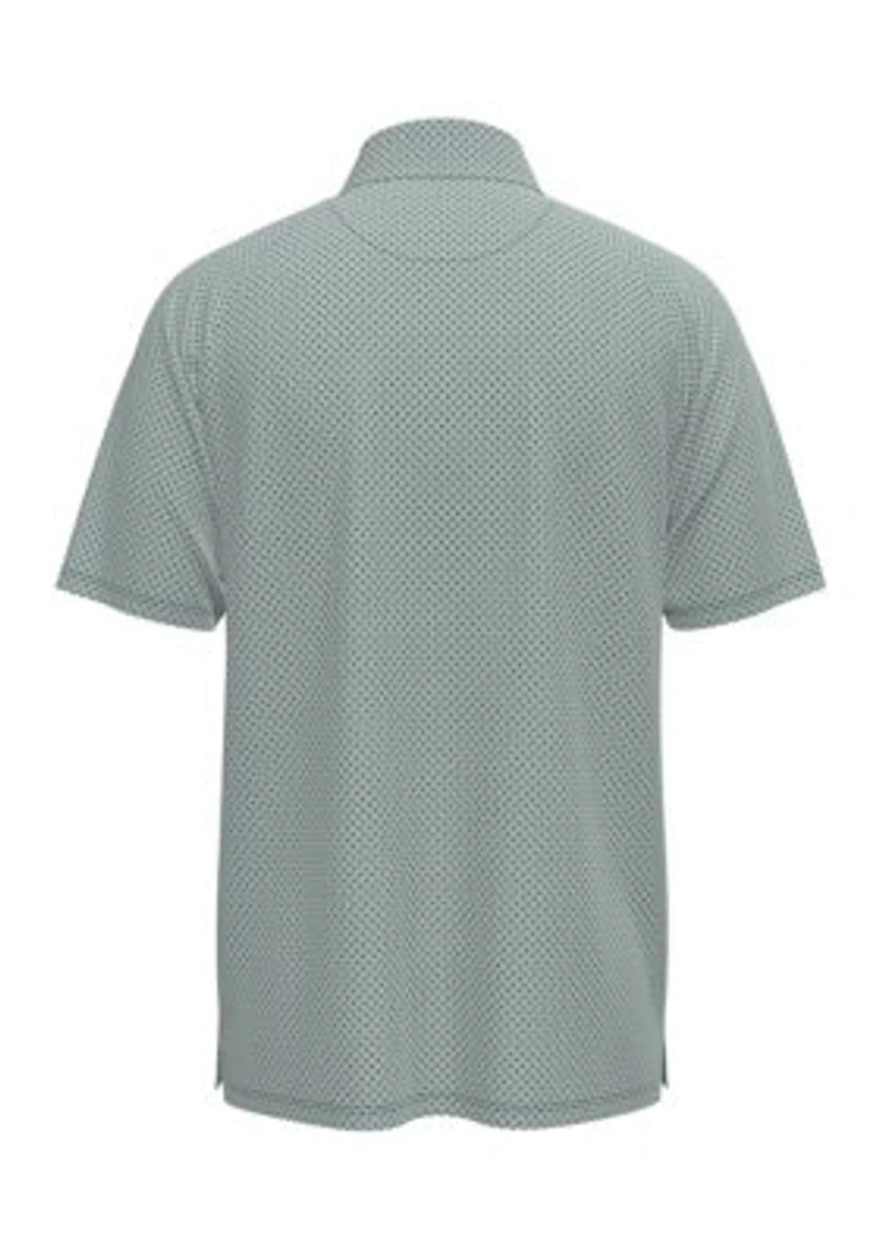 Men's Textured Chevron Print Polo Shirt