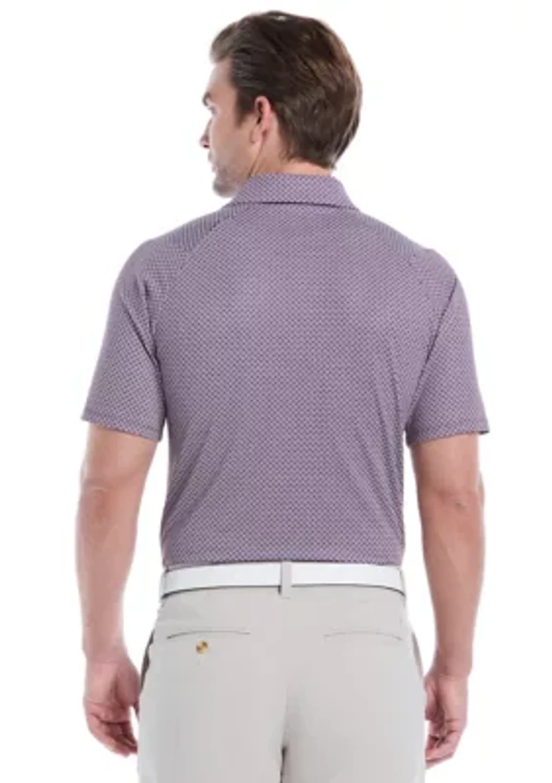 Men's Textured Chevron Print Polo Shirt