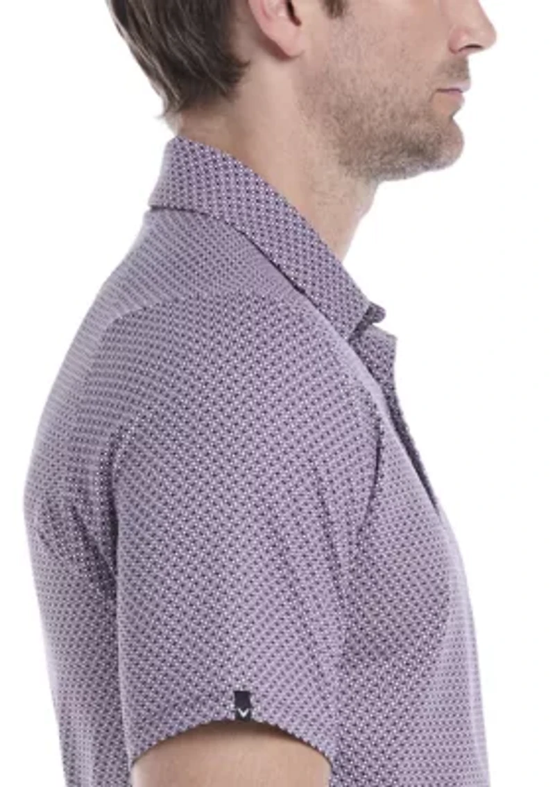 Men's Textured Chevron Print Polo Shirt