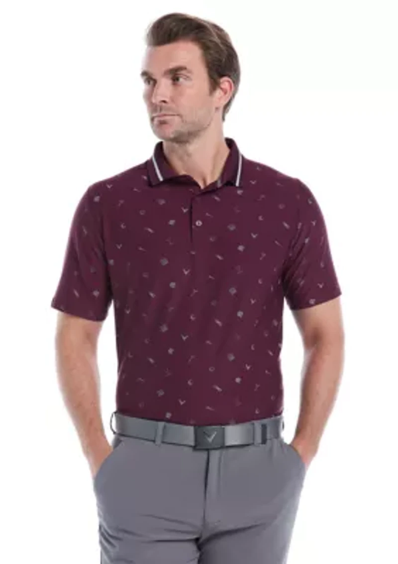 Men's Memento Print Polo Shirt