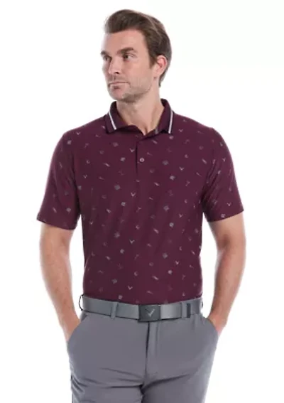 Men's Memento Print Polo Shirt