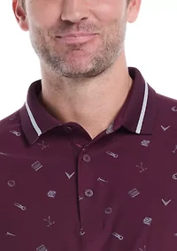 Men's Memento Print Polo Shirt
