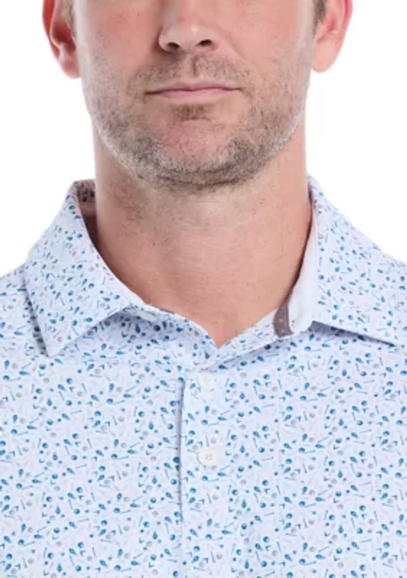 Men's Confetti Print Golf Polo Shirt
