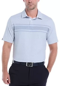 Triple Track Geo Print Polo Shirt